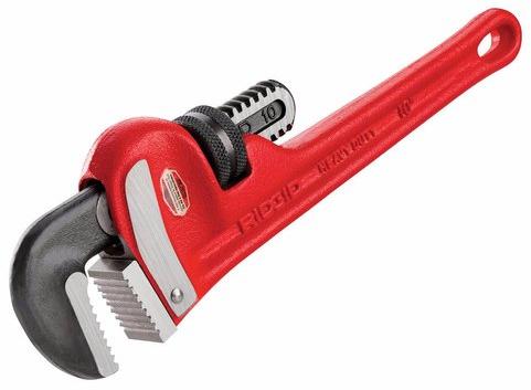 RIDGID Cast Iron Adjustable Pipe Wrench, Size : 10 Inch