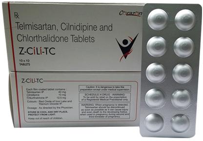 Telmisatan, Cilnidipine And Chlorthalidone Tablet