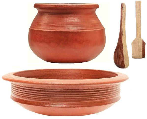 Red Clay Handi And Pot Set
