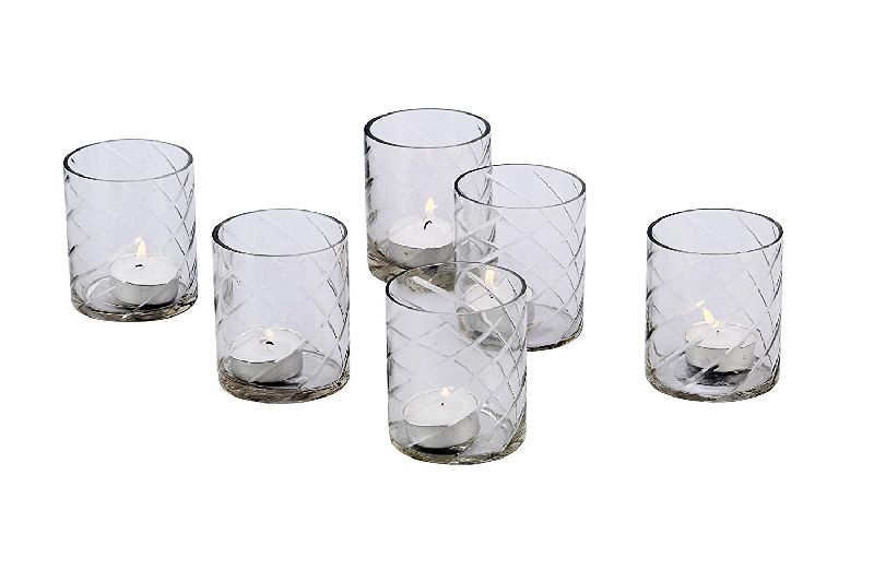 Polished Glass Votive Candle Holder, Packaging Type : Thermocol Box