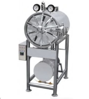 High Pressure Horizontal Cylindrical Steam Sterilizer, for Laboratory Use, Color : Silver