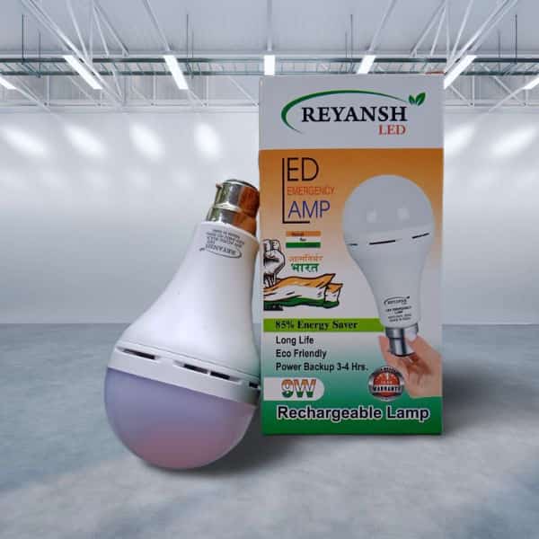 Round Incandascent Ceramic LED Rechargeable Bulb, for Home, Mall, Hotel, Office, Voltage : 220V