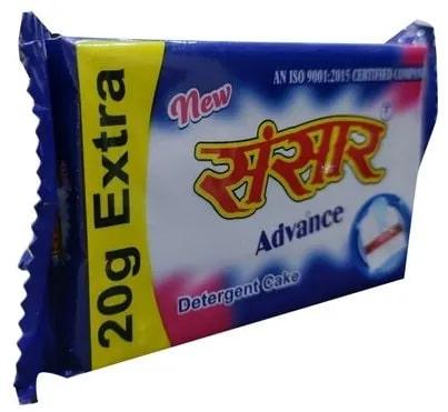 Sansar 100 gm Detergent Cake, for Cloth Washing, Form : Bar