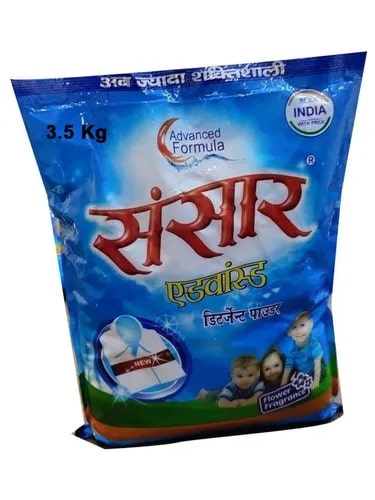 Sansar 3.5 Kg Detergent Powder, for Cloth Washing, Color : White