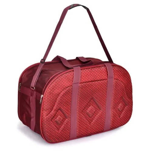 Red Polyester Duffle Bag