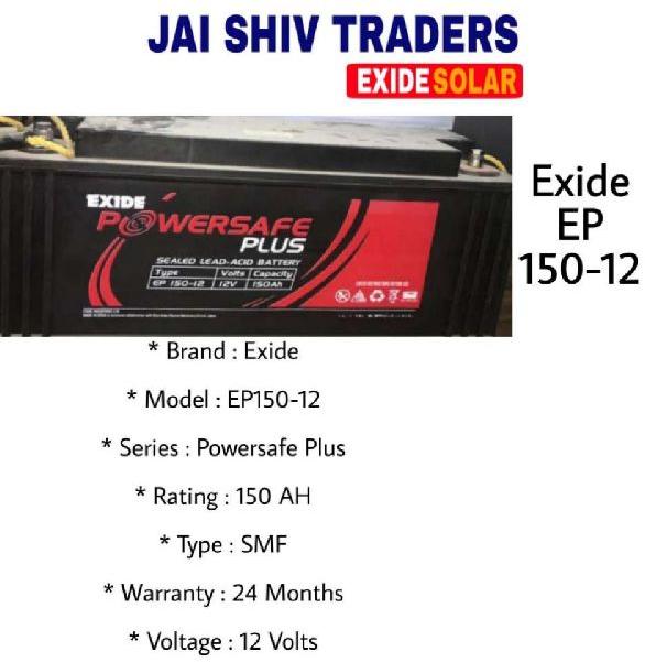 Black 2years Exide Powersafe Plus EXIDE EP 150-12, for Industrial Use, Certification : ISI Certified