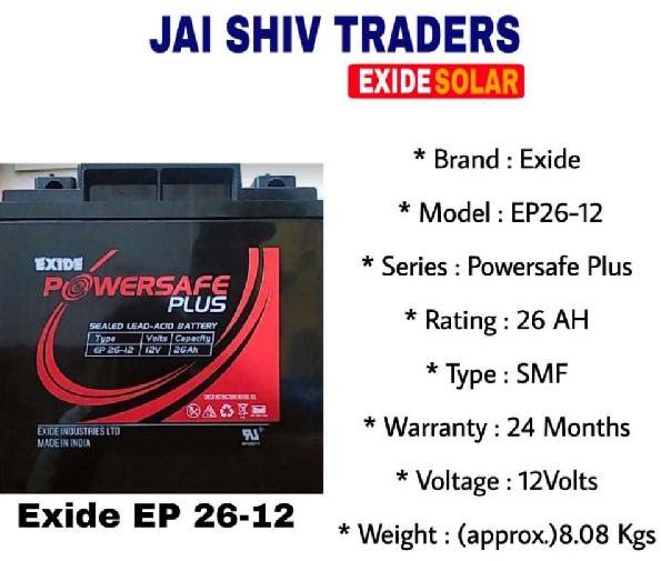 Black 2years exide powersafe plus exide battery, for Industrial Use, Certification : ISI Certified