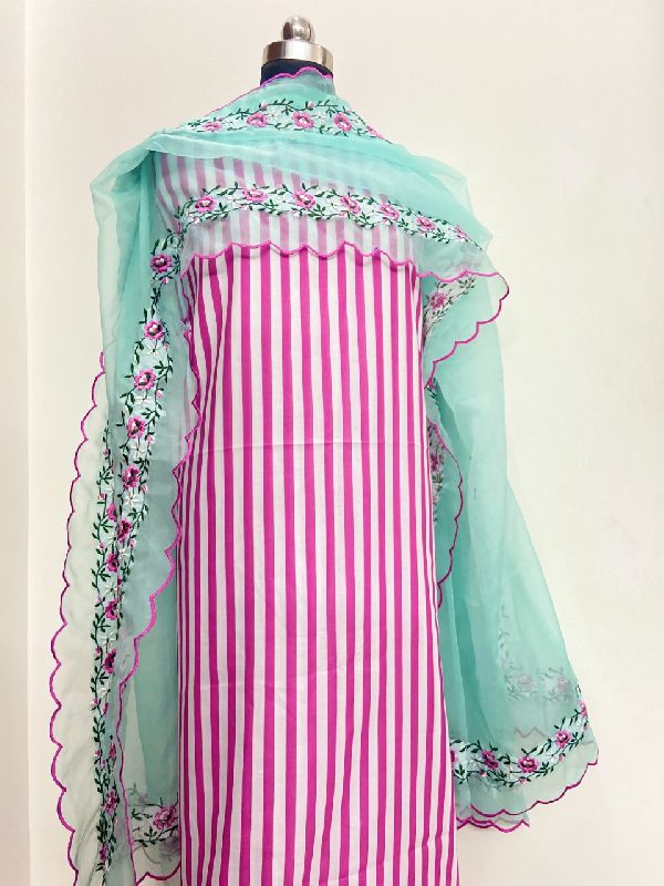 Embroidered Organza Dupatta Suits