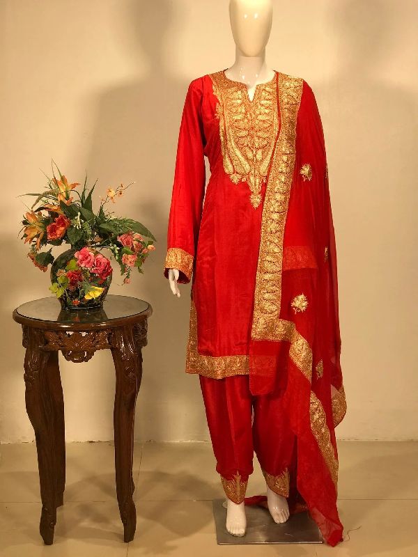 Ladies Embroidered Silk Suit