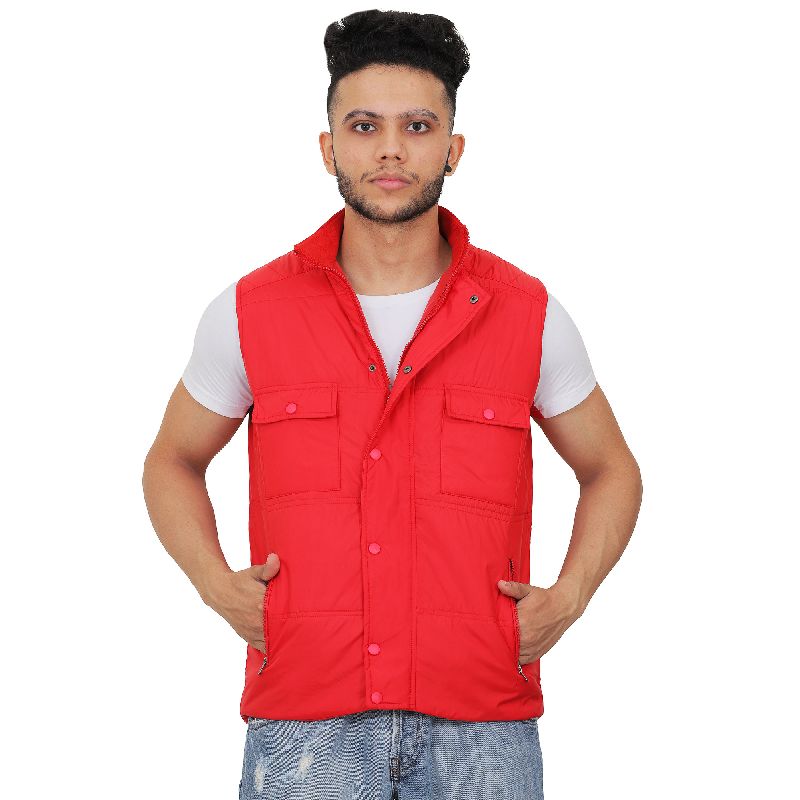 Red jkt-501 fine crafted sleeve less jackets