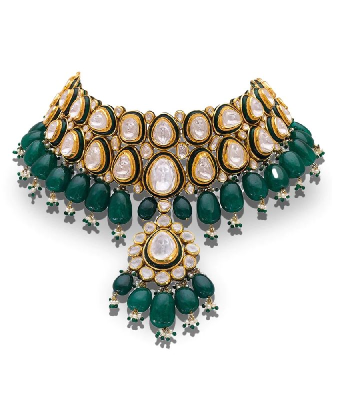 Polished Polki Necklace, Occasion : Party Wear