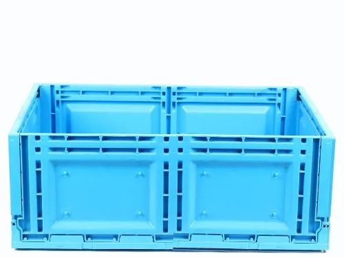 Rectangular 54L Foldable Polypropylene Collapsible Crate, Color : Blue
