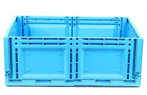 Rectangular Heavy Duty Plastic Foldable Crate, Color : Blue