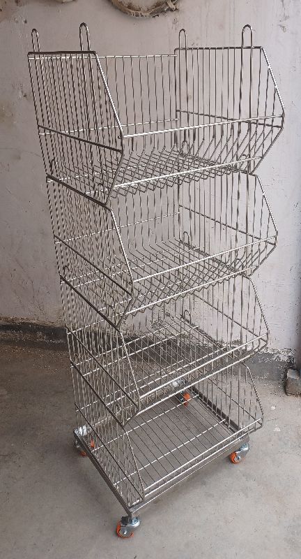 Iron Polished SS Alligator Bin Rack, Size : Standard