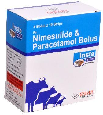 Nimesulide & Paracetamol Bolus, Packaging Size : 10*4