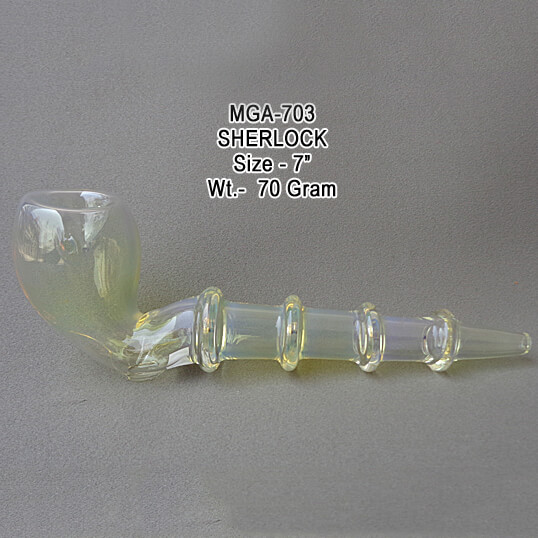 70gm Sherlock Glass Pipe, for Smoking, Feature : Fine Finishing, High Strength