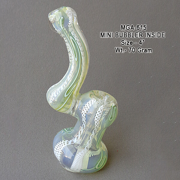 Frit Inside Mini Glass Bubbler, for Smoking, Size : 4 Inch