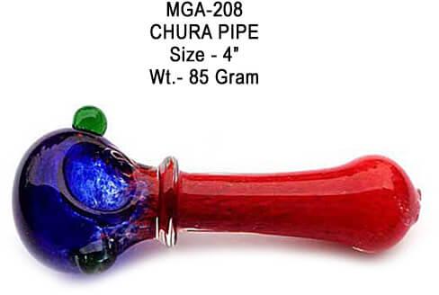 Round Glass Chura Pipe, for Smoking, Feature : Excellent Quality, Fine Finishing
