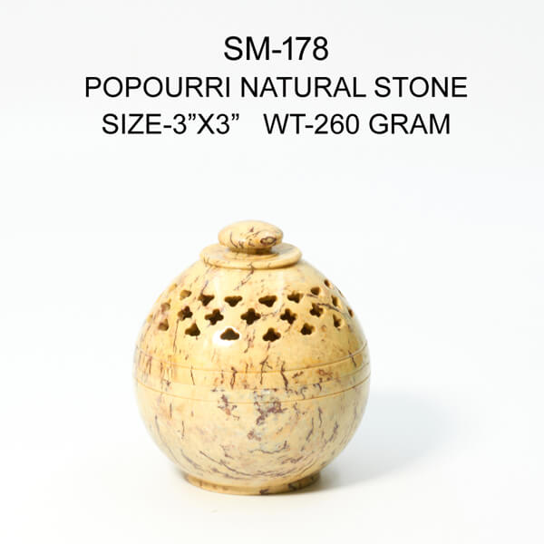 Natural Stone Potpourri Box, Size : 3x3 Inch