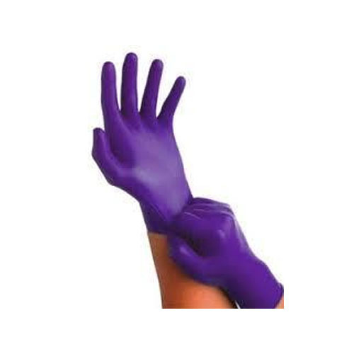 Purple Nitrile Gloves, for Cleaning, Food Service, Light Industry, Feature : Breathable, Flexible
