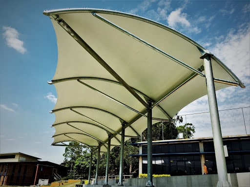 Deco Paint FRP Modular Walkway Tensile Structure, for House, Kiosk, Shop, Toilet, Pole Material : Steel