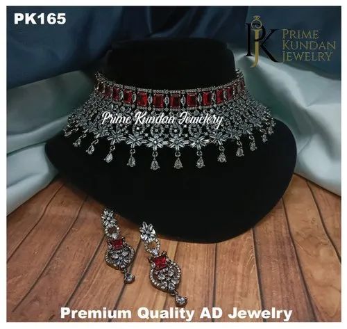 PK-165 American Diamond Necklace Set