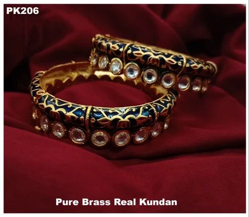 PK-206 Pure Brass Real Kundan Bangles, Occasion : Wedding Wear
