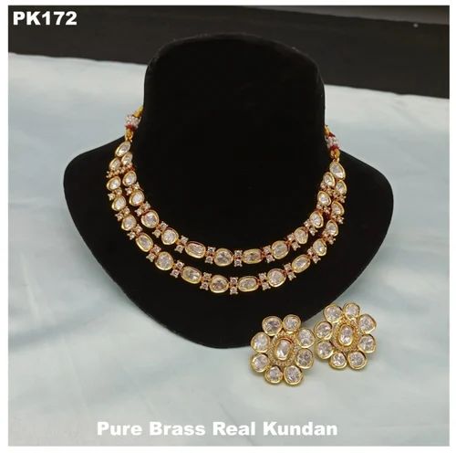 Polished PK172 Kundan Necklace Set, Style : Antique