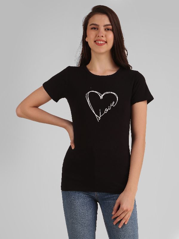 Heart Print Women T-Shirts