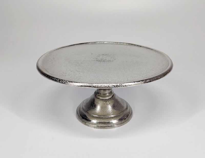 Plain Polished Steel Round Cake Stand, Color : Silver