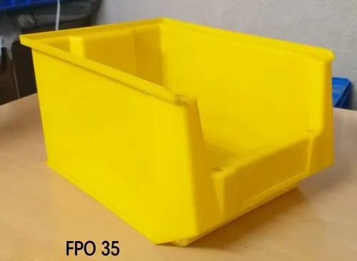 Rectangle FPO 35 Yellow Plastic Storage Bin, for Industrial, Pattern : Plain