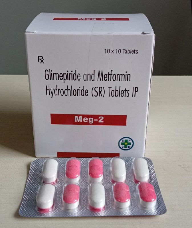 MEG-2 glimepiride metformin sr tablets, Purity : 99%