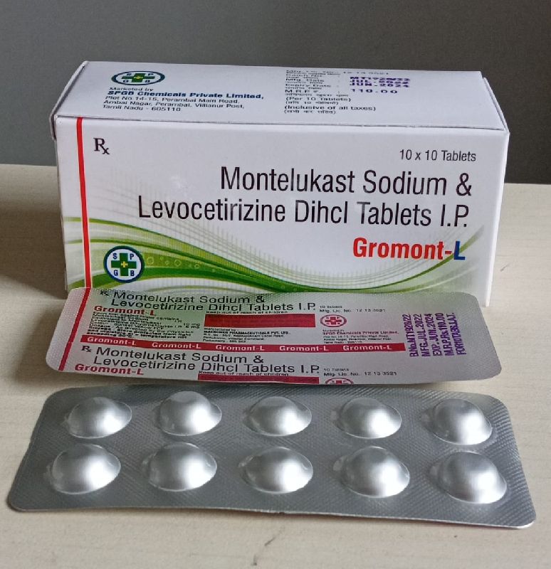 GROMONT-L montelukast levocetirizine tablets, Medicine Type : Human medicine