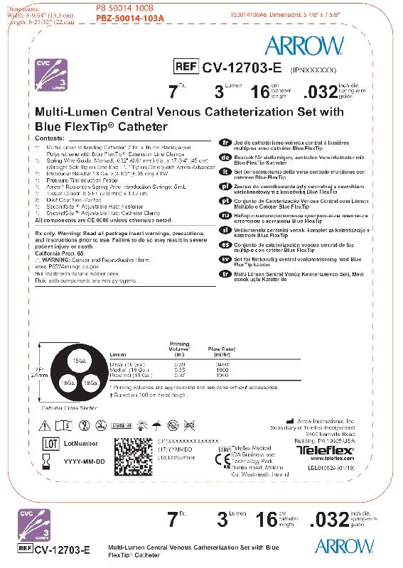 Curved CV-12703 E Triple Lumen Catheter, for Cardiology