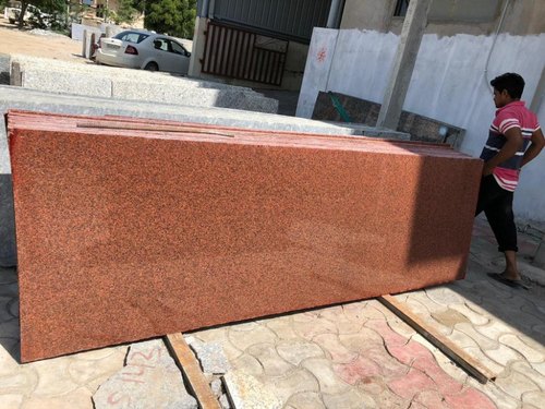 10-20 Kg Plain Classic Red Granite Slab, Overall Length : 6-9 Feet