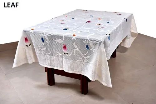 Knitted Polyester Leaf Print Table Cover, Feature : Anti Shrink