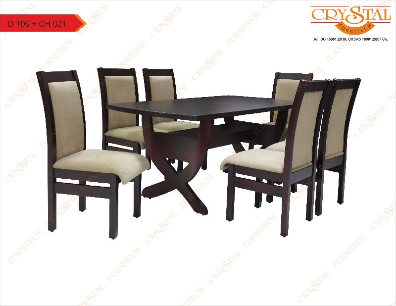 D 106+CH021 6 Seater Dining Table Set