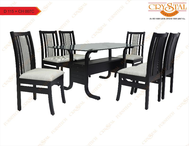 D 115+CH007C 6 Seater Dining Table Set