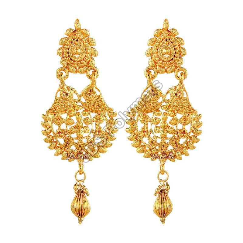 Polished Metal Gold Plated Earrings, Style : Antique, Occasion : Party ...