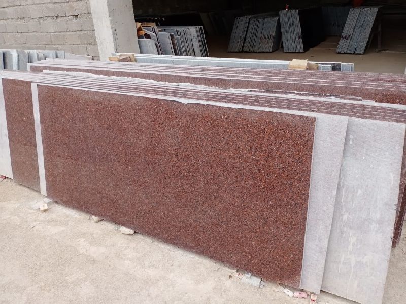 Polished Rajshree Red Granite Slabs, for Kitchen Countertops, Flooring, Specialities : Striking Colours
