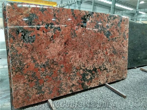 Rectangular Polished Volcano Red Granite Slabs, for Kitchen Countertops, Specialities : Striking Colours