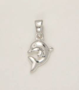 925 Sterling Silver Dolphin Shaped Pendant
