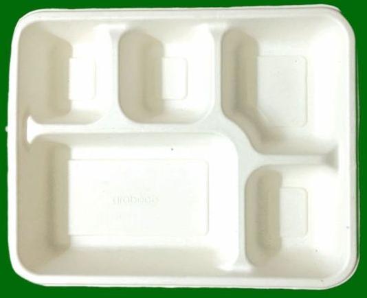 Plastic 5 Compartment Meal Tray