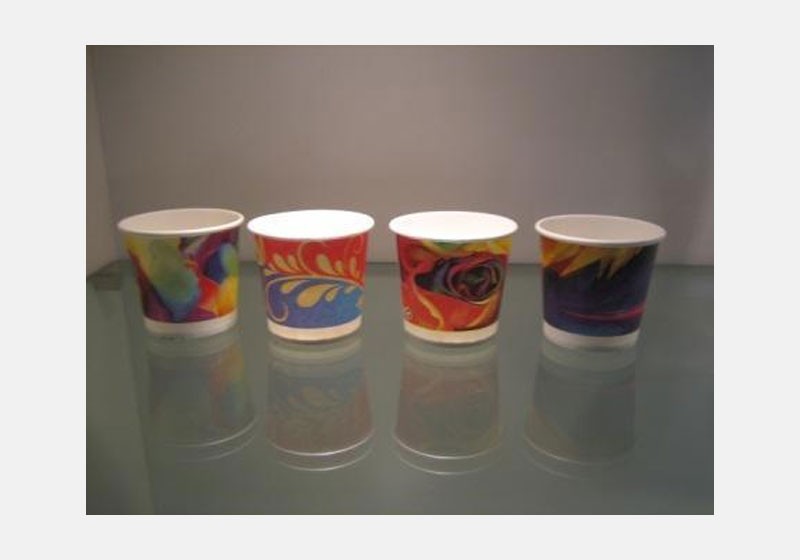 Multicolor Printed Paper Glass