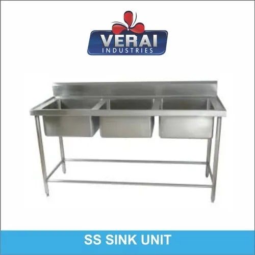 Stainless Steel Three Sink Unit