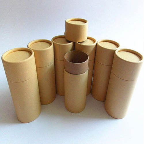 Round Laminated Kraft Paper Tube Container, for Storage Use, Color : Brown