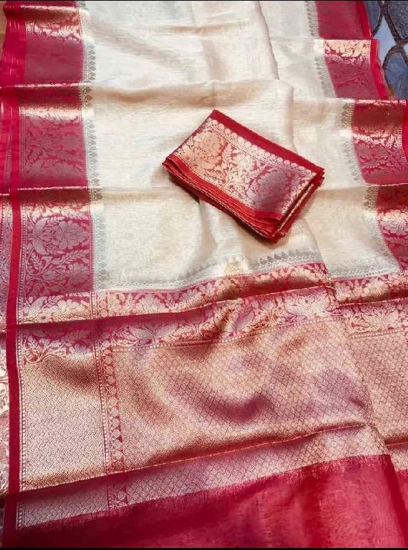 Off White Linen Saree