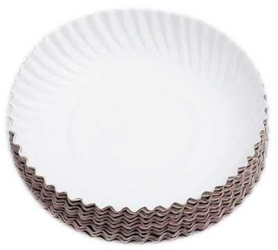 Round Plain Paper Plates, for Nasta, Party, Snacks, Feature : Disposable, Light Weight