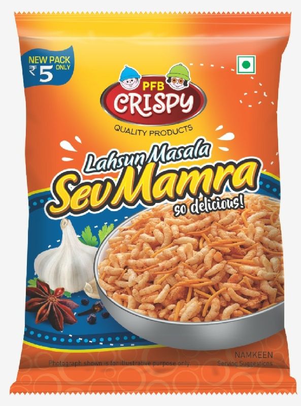 Sev Mamra with Garlic flavour