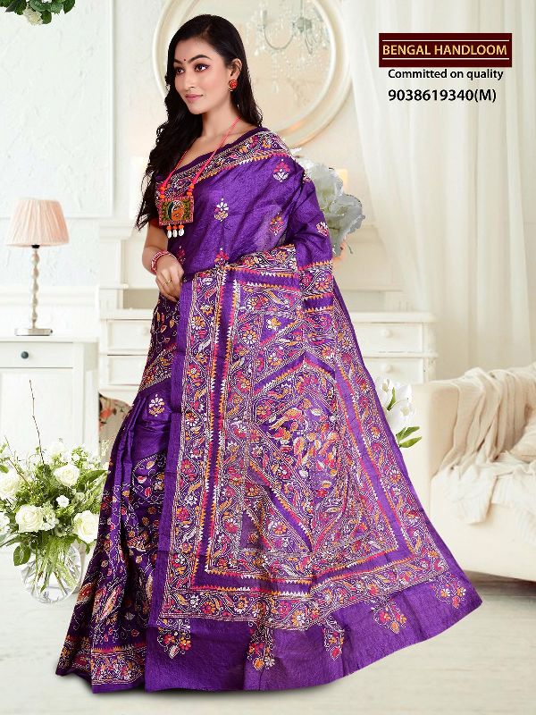 Unstitched hand embroidered sarees, for Dry Cleaning, Packaging Type